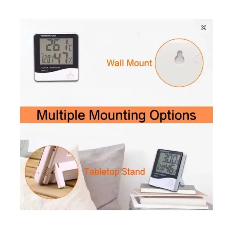 Indoor LCD Digital Thermometer Hygrometer - Electronic Temperature & Humidity Meter Sensor Gauge Weather Station for Home