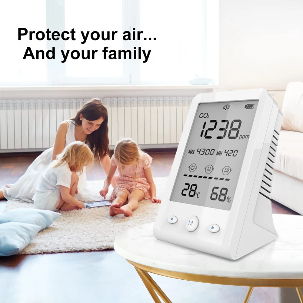 CO2 Infrared NDIR Sensor Air Quality  Detector Carbon Dioxide Temperature Humidity  Monitor Indoor Meter Digital Gas Analyzer