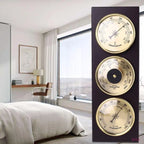 K1KA 3Pcs/Set Barometer Thermometer Hygrometer with Wooden Frame Base