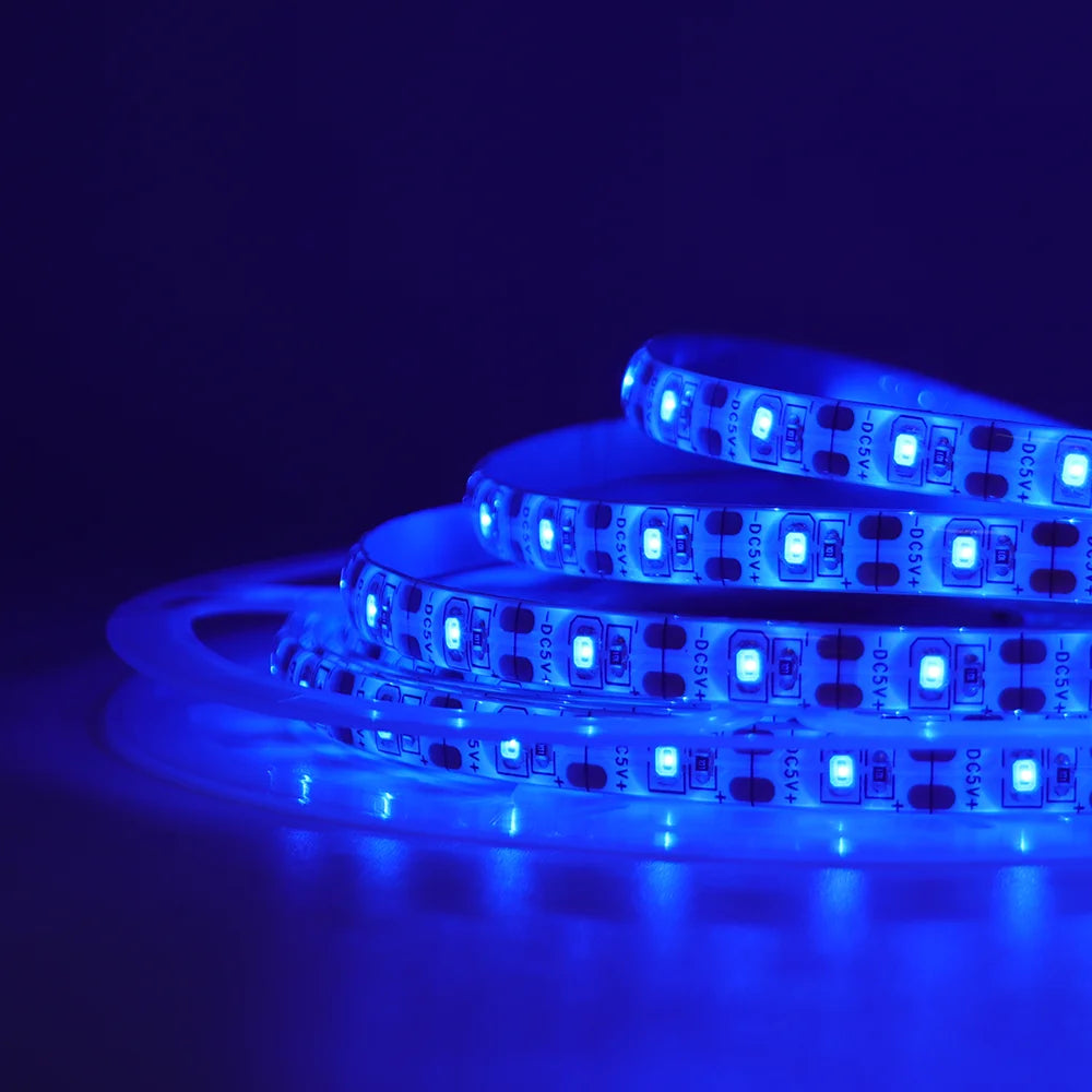 3AA Battery Powered LED Strip 5V 2835 SMD 60LEDs/m Waterproof Flexible LED Tape TV Backlight Warm White Red Green Ice Blue Pink