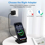 30W Fast Wireless Charger Stand Pad for iPhone 17-11/XR, Samsung Galaxy S25/S26/S21/S20, Xiaomi, Huawei & All Qi-enabled Phones