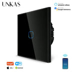 Smart Switches 1/2/3 Gang Wifi Touch Light Wall Sensor Switch Works with Tuya Control Smart Life Google Alexa Alice Yandex