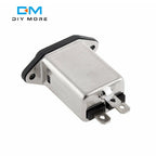 AC 250V 10A IEC 320 C14 Male Plug 3 Pins Black PCB Panel Power Socket Connector EMI Filter for Fitness Equipment