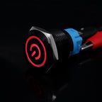 Black Latching Push Button Switch 16/19/22mm with Led Light Waterproof Illuminated  ON OFF Metal Momentary 5V 12V 220V Red Blue