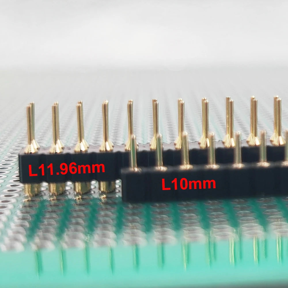 5pc 2.54mm Round Hole Male Tin Gold Female Pin Header 1/2x40P Single/Dual Row Breakable PCB IC Crystal Relay Transistor Socket