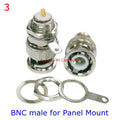 2pcs/lot Q9 BNC Male Female Socket Connector Bullkhead with Nut Washer Solder for Panel Mount  Antenna Coaxial Adapter Brass
