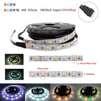 Led Strip Light 2835 5050 None Waterproof Ip65/Ip20 12V 5 Meters Warm White Red Green Blue Rgbw Rgbww Yellow Tape Ribbon Lamp