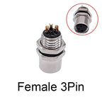 Cloweit M8 Sensor Connector Waterproof Male&Female Plug Straight Angle Screw Threaded Coupling 3pin 4p Panel Mount Flange Socket