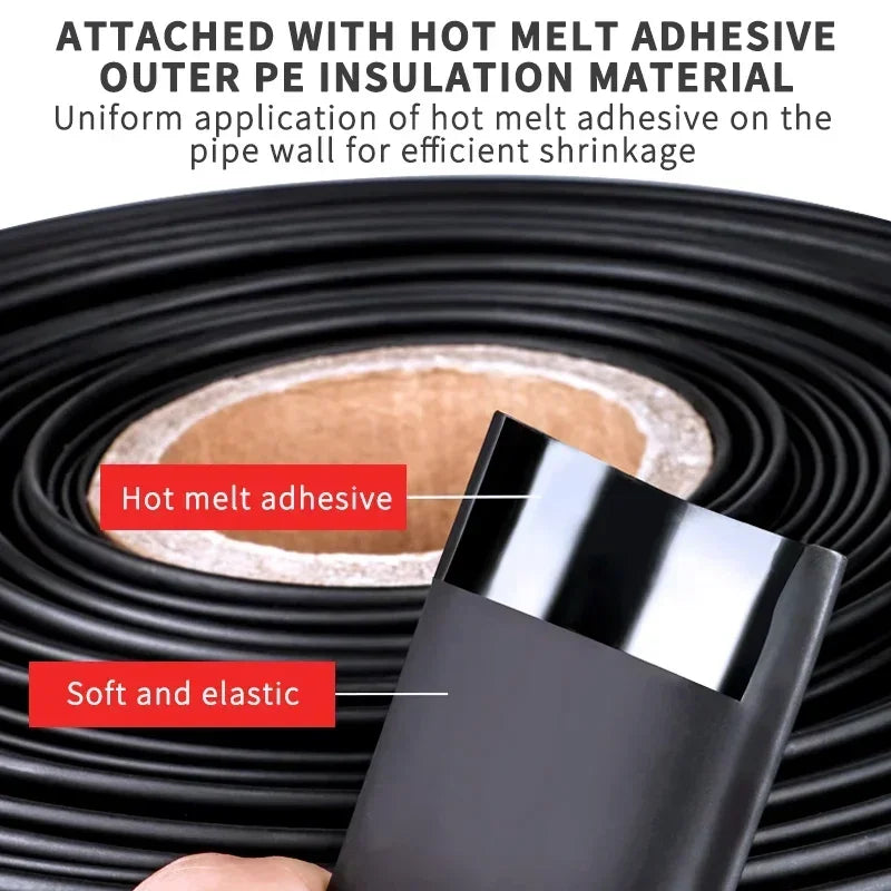 3/5/8m 1.6-50mm Ratio Adhesive Lined Dual Wall Heat Shrink Tube Thick Glue Ratio Shrinkable Tube Adhesive Lined Wrap Wire Kit