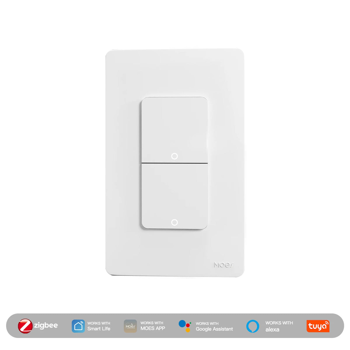 MOES Tuya ZigBee US Smart Light Switch Push Button Wall Switch Neutral Wire/No Neutral Wire Required Work With Alexa Google Home
