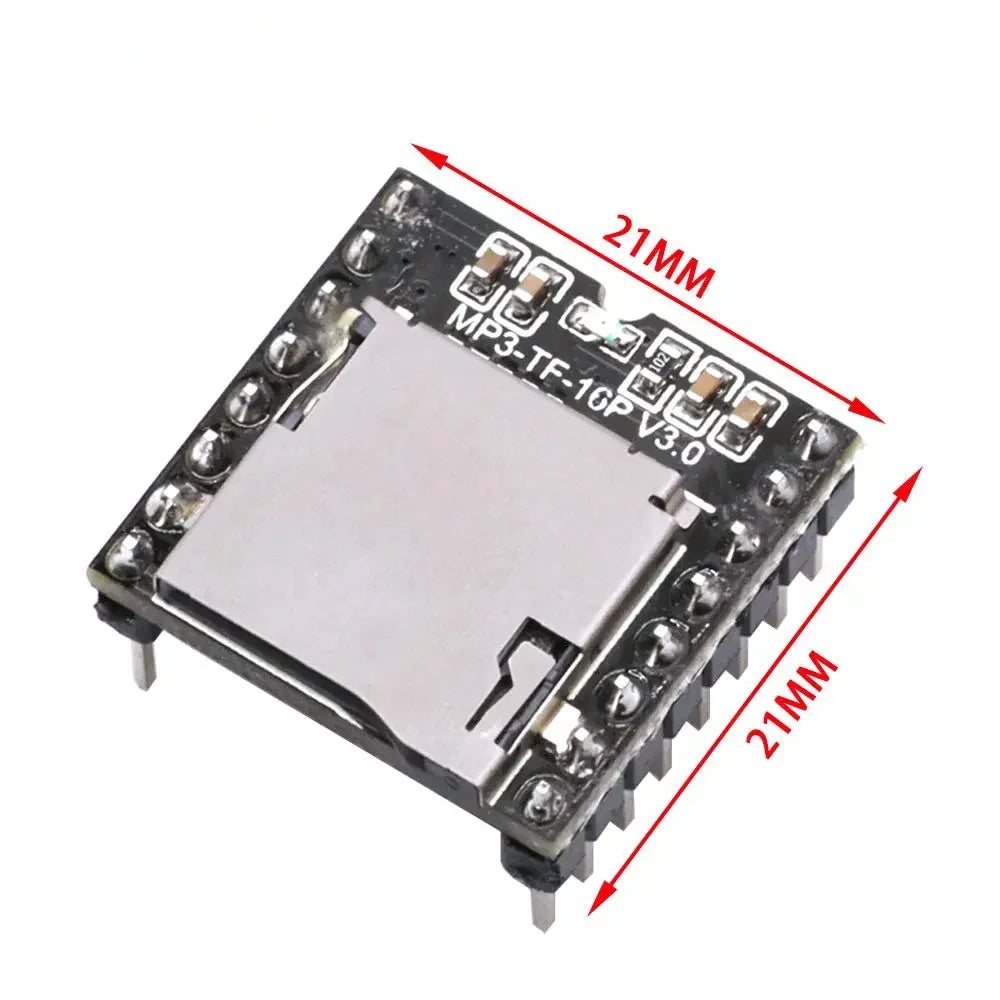 Multi-Interface MP3 Decoder Module (DFPlayer Mini) - Supports TF Card, USB Drive, and Arduino AD/IO Control