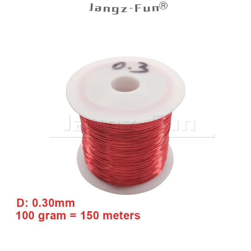 100g Red Polyurethane Enameled Copper Wire Varnished Diameter 0.10mm To 0.30mm QA-1/155R 2UEW For Transformer Wire Jumper