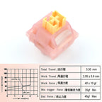 Outemu Silent Peach V3 Switches Lubed Update Silent Lemon V3 Switch Mechanical Keyboard Linear Tactile 5Pin Custom Hot-swap DIY