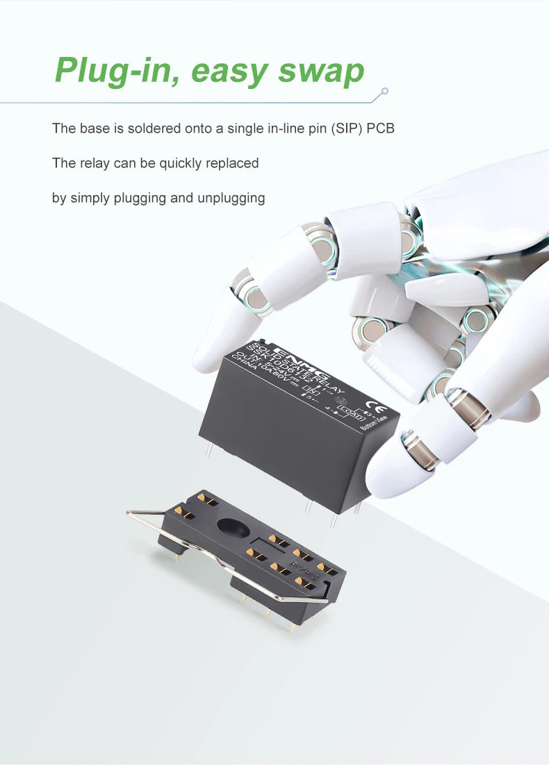 ENMG PCB Mount Solid State Relay, SSK10D6132 Miniature Pin-Type DC Control DC/AC 24V Printed Circuit Board Mount Plug-in Type.