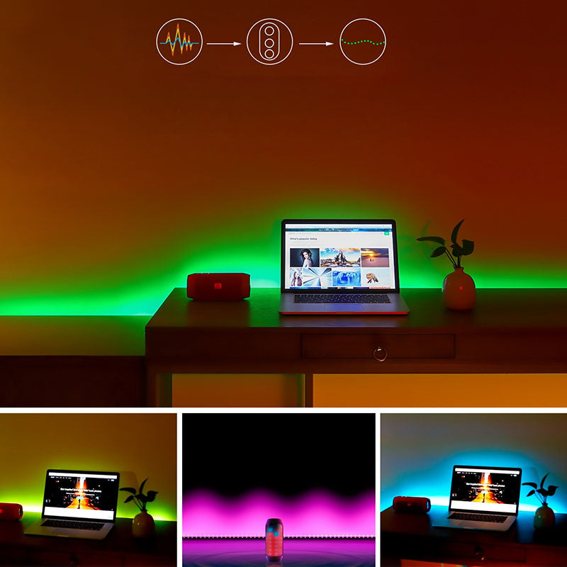 Bluetooth USB 5V RGB LED Strip Light 5050 Controller 1M 2M 3M 4M 5M Flexible Diode Lamp Tape Lights TV Background Lighting