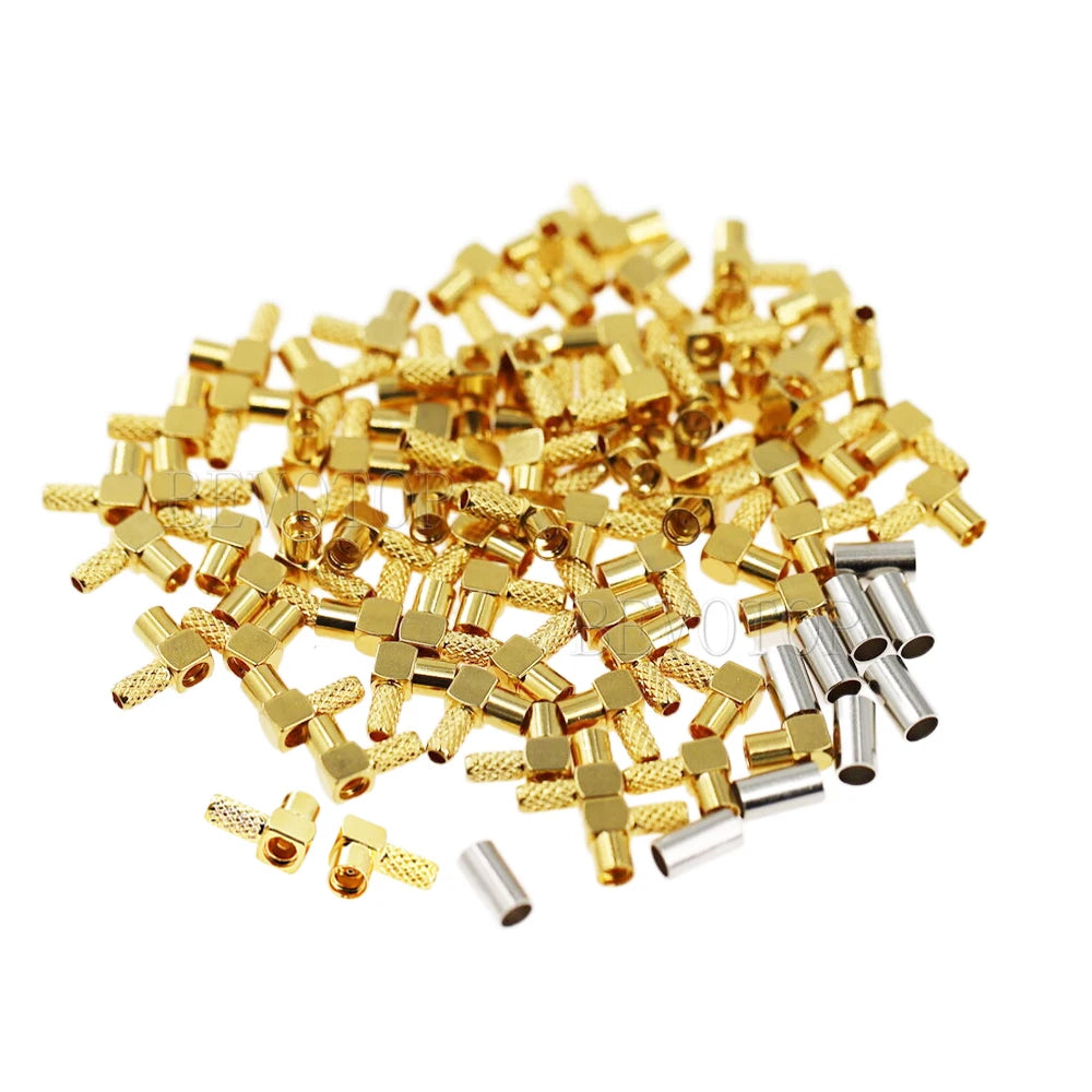 10PCS/Lot MMCX Male/Female Straight/Right Angle Crimp 50ohm MMCX Type RF Connector for RG174 RG178 RG179 RG316 LMR100 Cables