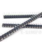 100Pcs 2.54mm Hole Female Header Round Pin Heade Straight Single/Double Row Optional 1x40P 2x40P PH3mm Single Row Gold-plated