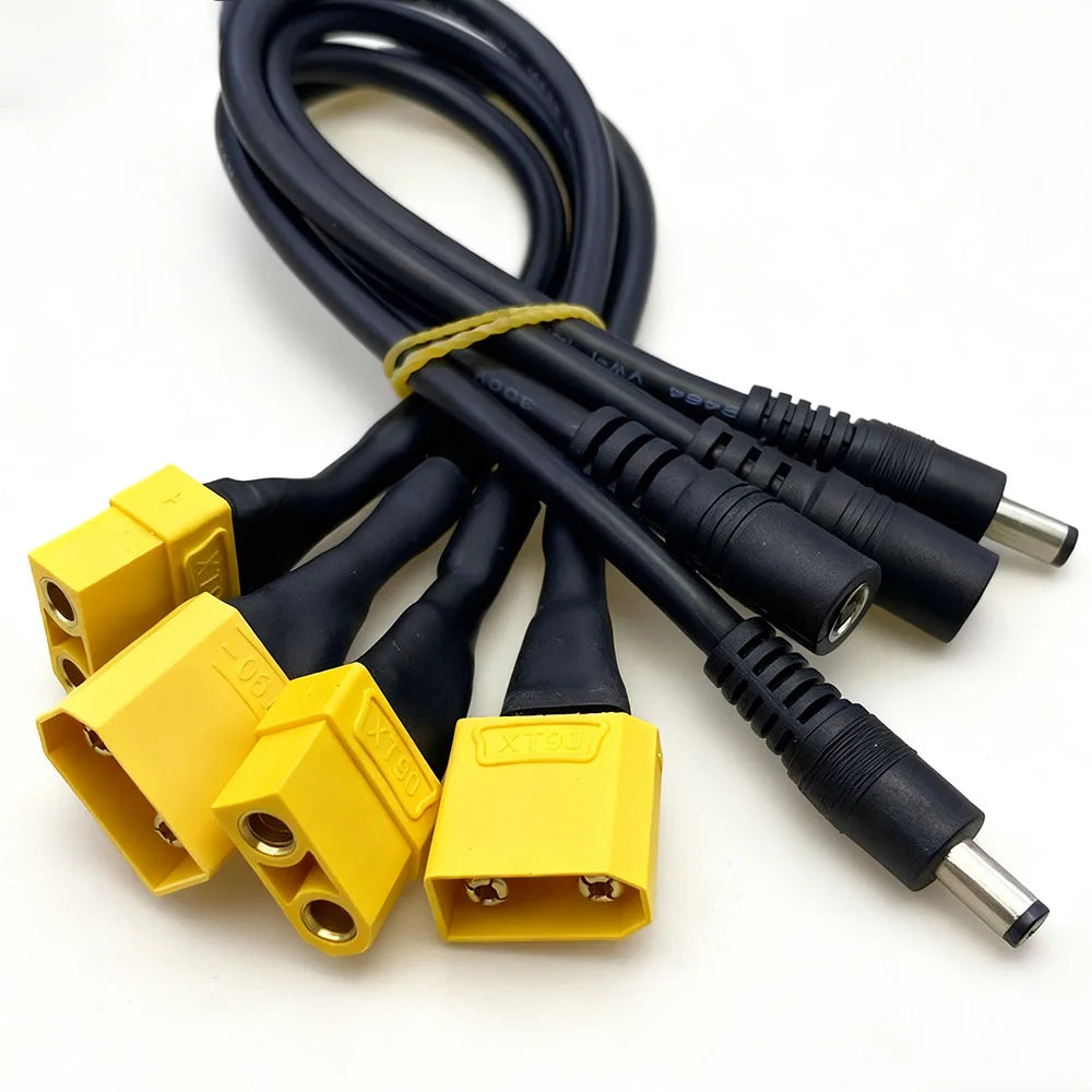 1Pcs XT90 Male/Female Connector To DC 5.5*2.1 5.5*2.5 14AWG 15A Power Cable Adaptor For Car Battery Charging Adapter Cables 30CM