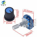 TZT 1/3PCS Rotary Encoder Module for Arduino Brick Sensor Development Round Audio Rotating Potentiometer Knob Cap EC11