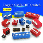 5-50PCS Slide Type Switch Module 1 2 3 4 5 8 10PIN /1.27/2.54mm Position Way DIP/SMD Pitch Toggle Switch Blue Snap Switch Dial