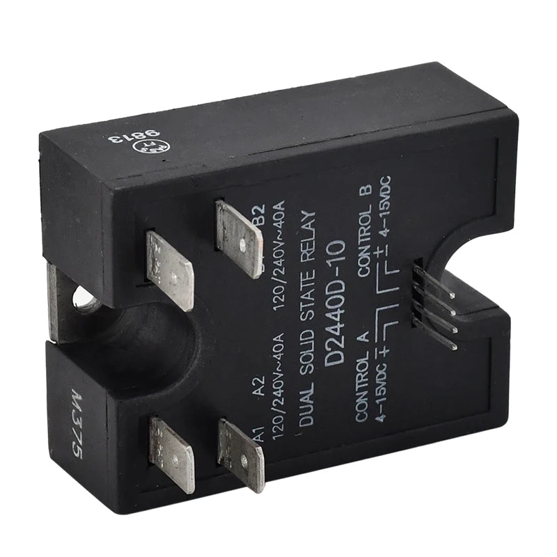 Dual Solid State Relay D2440D-10 Compatible with Crydom 24-280VAC 40A SSR Random Turn On Input 4-15VDC