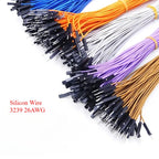 10pcs Silicon Du Bang 2.54mm 1P Soft High Temperature Resist Cable Male Female 26AWG For DIY Arduino Breadboard Black White
