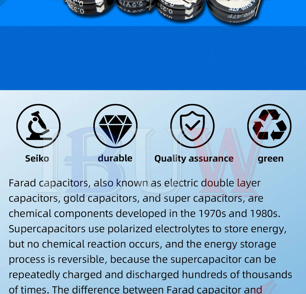 1PCS/lot H type 5.5V Super capacitor 0.1F 0.22F 0.33F 0.47F 1F 1.5F 4.0F Button Farad capacitor