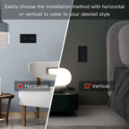 BSEED Touch Switches 1/2/3Gang 1Way Wall Light Switches Blue LED Backlight Glass Sensor Screen Home Switches Black EU Standard