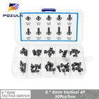 6*6 Tact Tactile Push Button Switch 4.3-13mm SMD DIP 2P/4Pin Micro Switch 6x6 Keys Tact ON/OFF 10 Models for Arduino