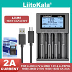 LiitoKala Lii-M4 M4S 18650 LCD Display Smart Charger Test Capacity Suitable For 3.7V 26650 18350 21700 18500 1.2V AA AAA 4 Slots