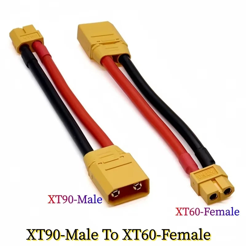 XT90 to XT60 Connection Cable Male-To-Female Adapter Wire 10AWG Silicone Wire Model Aircraft Power Charger