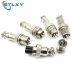 1set GX12 2/3/4/5/6/7 Pin Male + Female 12mm Circular Aviation Socket Plug Wire Panel Connector with Plastic Cap Lid