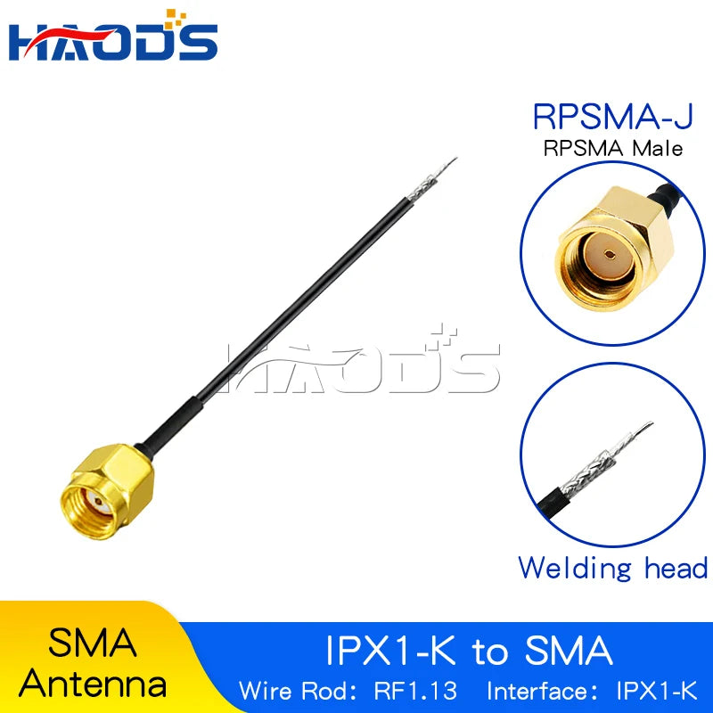 5PCS IPX to SMA Connector Cable SMA Male to uFL/u.FL/IPX to SMA Female RF1.13 RF Coaxial WIFI Antenna Pigtail Extension Cable