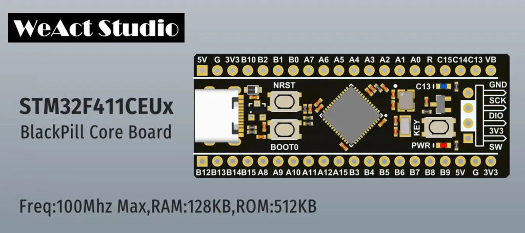 WeAct BlackPill STM32F411CEU6 STM32F411 STM32F4 STM32 Core Board Learning Board Development Micropython