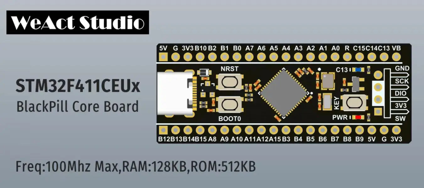 WeAct BlackPill STM32F411CEU6 STM32F411 STM32F4 STM32 Core Board Learning Board Development Micropython