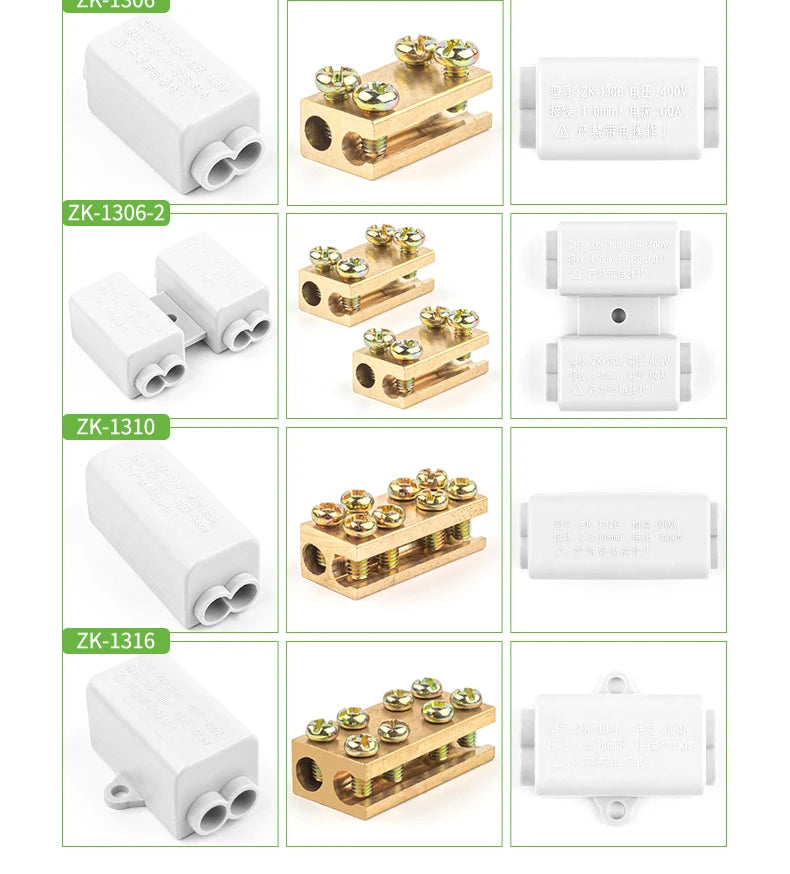 5PCS High Power Sistributor ZK/T Type 60A/80A/100A  without disconnection Quick Wiring Terminal Block Junction box Connector