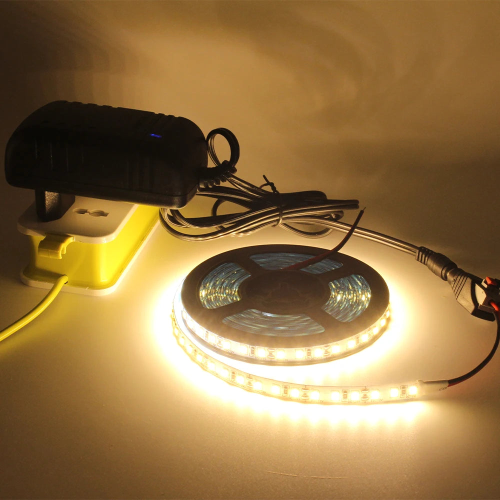 12V 2835 LED Strip Light 120LEDs/M Red Green Blue Yellow Warm WhiteTape Ribbon High Brightness 8mm Lamp For Room Decor Lighting