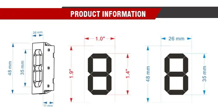 Wholesale Customizable High Brightness Single Digit 7 Segment Led Display 0.28/0.36/0.4/0.56 Inch Led Digital Display Screen