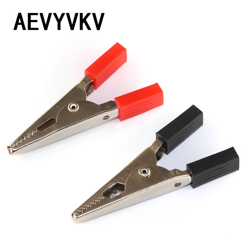 10PCS Alligator Clips Battery Clip Car Battery Test Lead Clips Electrical Insulated Crocodile Clips Plastic Handle Cable Tool