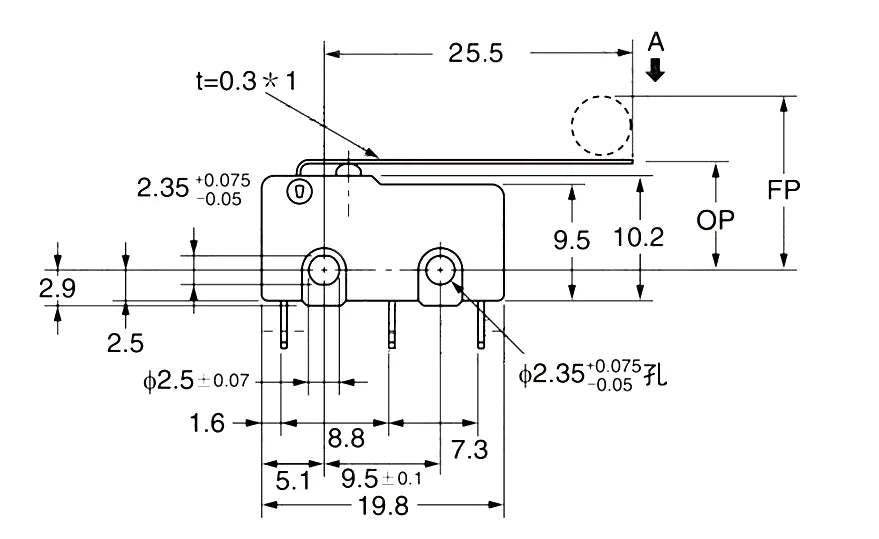 40PCS/Box Mini Micro Limit Switch - NO NC SPDT 2P/3P Terminals 5A 125V/250V Roller Arc Lever Snap Action Switch