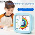 60 Minutes Visual Timer Ultra Silent Visualization Countdown Alarm Clock Self-discipline Round/Square Kitchen Timer