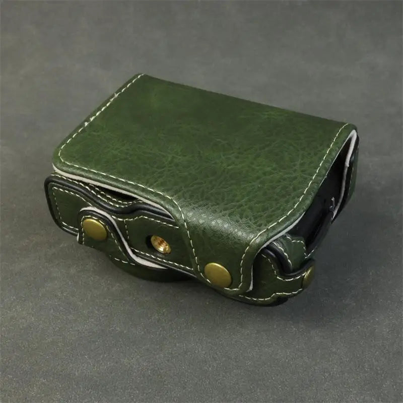 Handmade Leather Case for Panasonic Lumix TZ99 ZS99 Camera Carrying Bag with Adjustable Shoulder Strap
