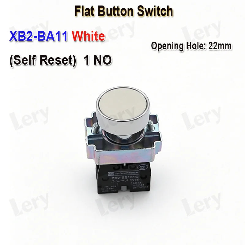 1Pcs XB2-BG21 XB2-BA31 XB2-BS54 22mm Knob Key Start Inching Power on Button Switch Self Reset Small Mushroom Head Emergency Stop
