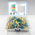 650Pcs 1W 1% 1R-2.4M 130ValuesX5Pcs Metal Film Resistor Kit Set