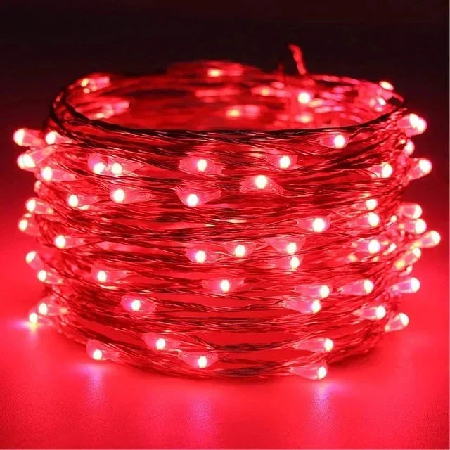 1m-30m LED String Light 8 Colors Fairy Lights LED Copper Wire Battery Powered for Wedding Party Christmas Decor Holiday Garland