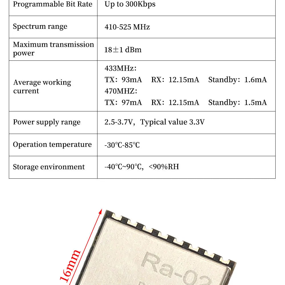 SX1278 LORA spread spectrum wireless transparent transmission module SX1278 433MHZ/SPI in line /Ra-01 Ra-02