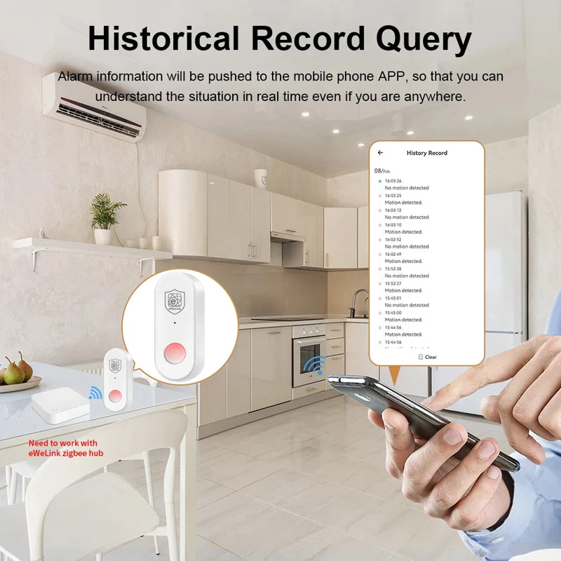 EWeLink Zigbee PIR Infrared Detector Human Motion Sensor Smart Home Security Anti-theft Work With Gateway Alexa Alice Zigbee 3.0