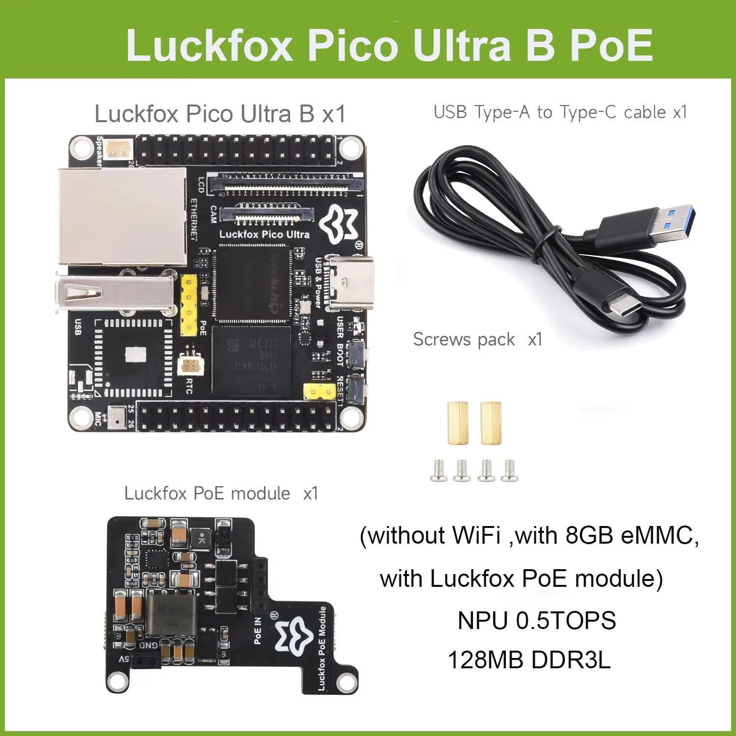 Luckfox Pico Ultra B RV1106 Linux Micro Development Board, Integrates ARM Cortex-A7/RISC-V MCU/NPU/ISP Processors