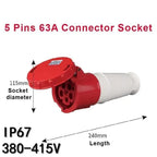 63A/125A Waterproof IP67 Aviation Explosion-proof Connector Surface And Concealed Industrial Plug Connctor 3 4 5 Core Pins