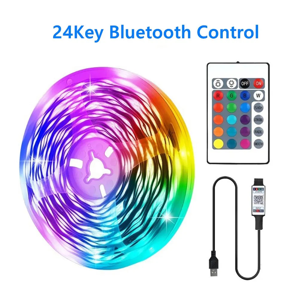 DC 5V LED Strip Light RGB USB 24Key Bluetooth Infrared LED Remote Control For Holiday Lighting Room Decoration Gaming For Girls